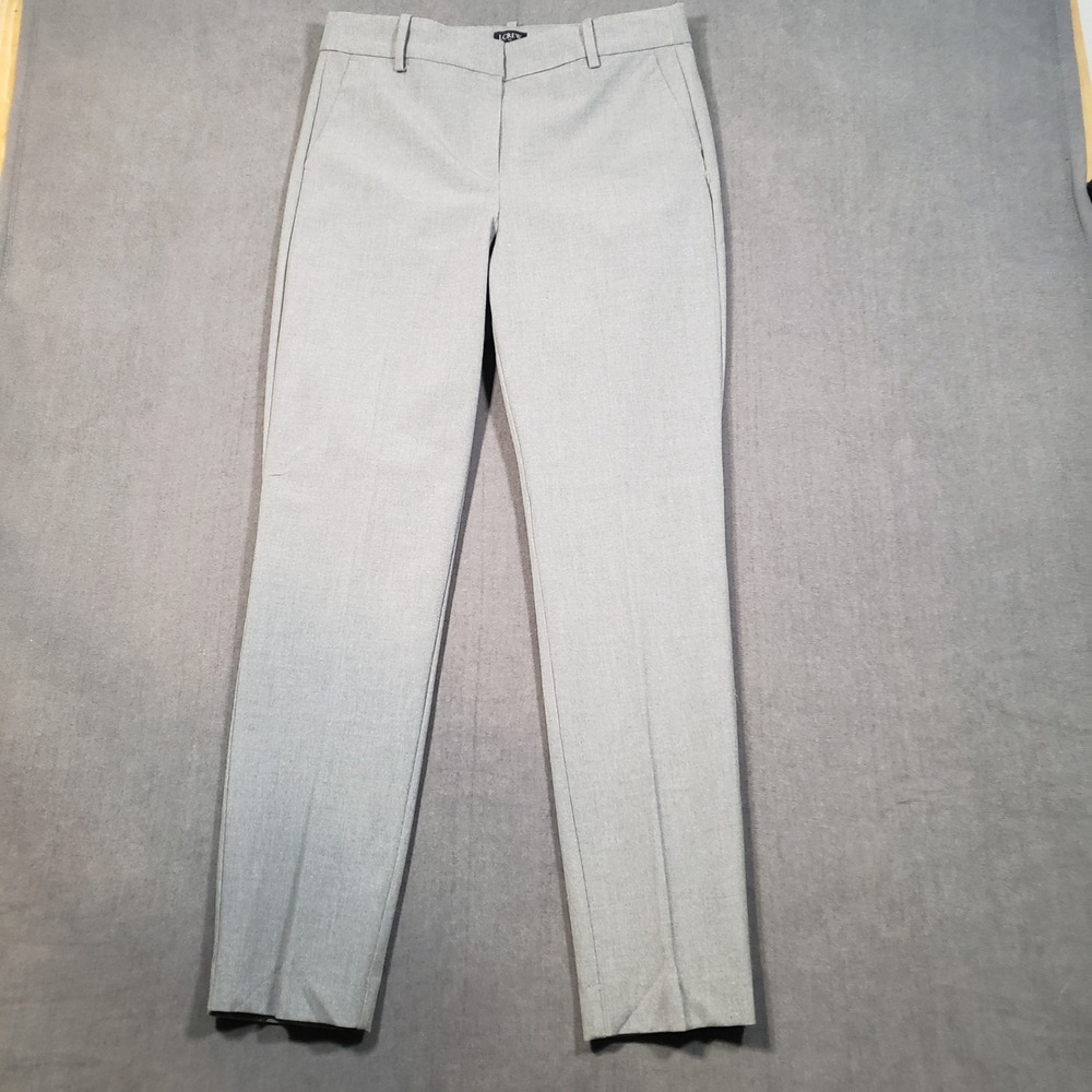 J.Crew Ruby Full-Length Pants Womens 8 Grey Slim Trousers AC038